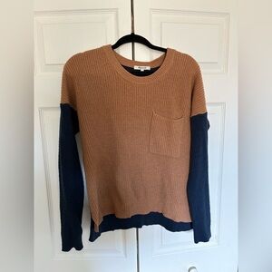 Madewell Camel and Navy Knit Sweater